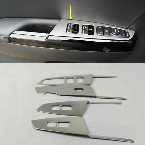 Car Sticker Styling Door Window Glass Interior Panel Armrest Lift Switch Button Trim Frame 4pcs For Kia Sportage KX5 2019 2020