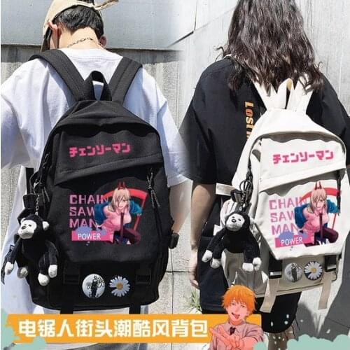 Chainsaw Man Power Hayakawa Aki Makima High Capacity Backpack Schoolbag Laptop Bag Shoulder Bag Fashion Student Knapsack Cosplay