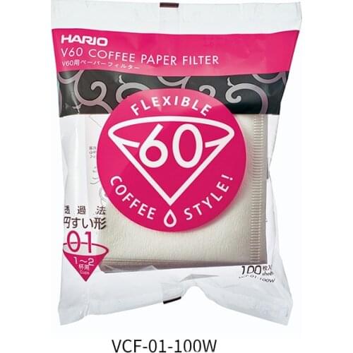 Japanese Coffee Paper Filter FeiC Hario V60 02 100pcs Per Bag No Bleach 4 Cups Pour Over Drip Coffe Paper Filters for Barista
