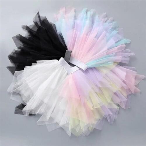 Girls Rainbow Tutu Fashion Skirts Kids New Soft Irregular Outfits Birthday Party Wedding 2021 Children Clothing for 3-10Ys Girls