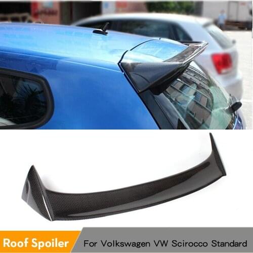 Carbon Fiber Rear Roof Spoiler Lip Trunk Wings for Volkswagen VW Scirocco Standard Coupe 2009 - 2013 FRP Unpainted Non R