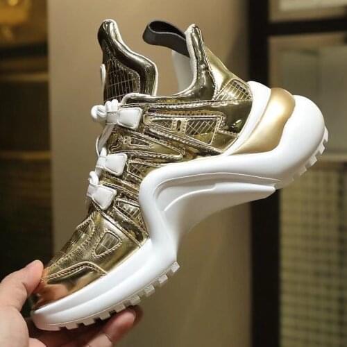 Vintage Sneakers for Women Thick Bottom Casual Shoes Genuine Leather Shoes Leisure New High Top Luxury Brand Designer Woman Shoe