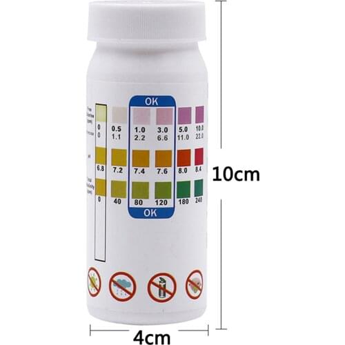 1 Bottle Hot Tub Pool Water Quality 4-in-1 Test Strip Residual Chlorine PH Value Alkalinity Hardness