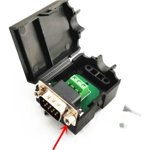 10pcs DB9 9 pin Female Male D-SUB rs232 Serial Port Breakout to Termina Nutl Adapter Connector with Cover