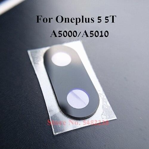 100pcs Original Back Camera Lens For Oneplus 5 1+5 5T A5000 A5010 Rear Camera Glass Lens Cover Camera outside Glass + stickers