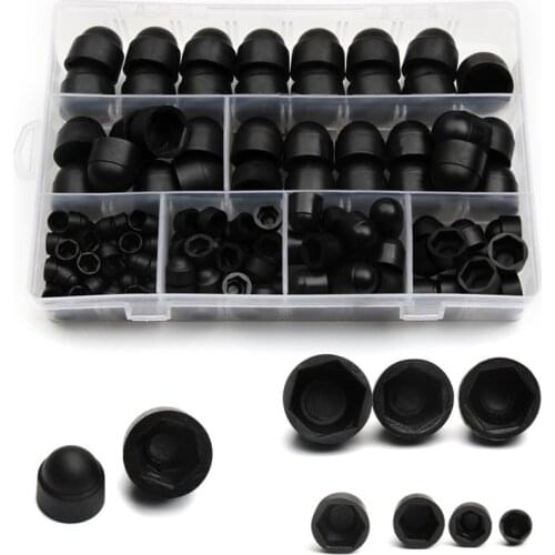 145Pcs M4/M5/M6/M8/M10/M12 Hex Nut Cover Dome Protective Screws Bolt Cap Protection Caps Covers Exposed Hexagon Plastic