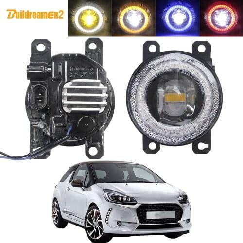 2 Pieces Car LED Lens Fog Light Assembly Angel Eye Daytime Running Lamp DRL 30W 8000LM 12V For Citroen DS3 2009-2018