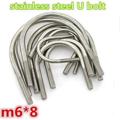 20pcs m6*8 304stainless steel a2-70 304ss u shape bolt