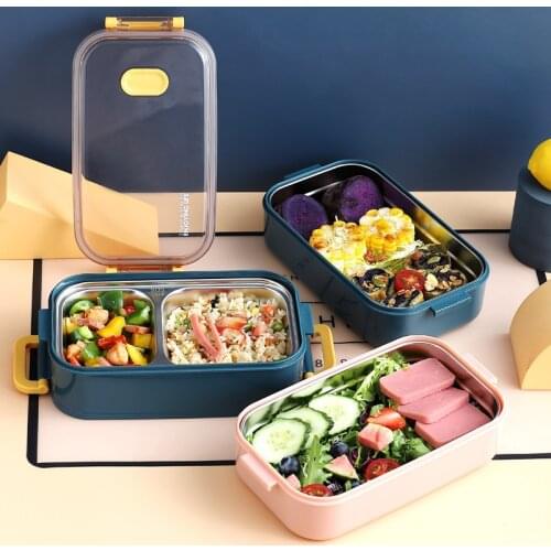 304 Stainless Steel Thermal Lunch Box Office Worker Bento Box Single/Double Layer Student Children Food Storage Container Store