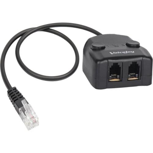 4P4C RJ9 Splitter Training Adapter Telephone Training Adapter Y Splitter+ Two Mute Buttons for Headset for Nortel Meridican
