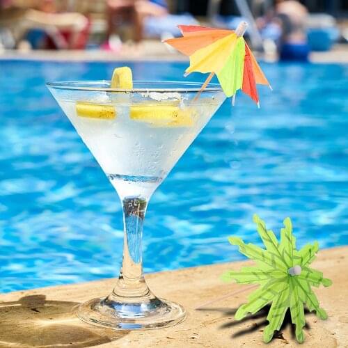 80pcs DIY Cocktail Parasols Paper Umbrella Retro Mini Mixed Bright Color For Hawaiian Beach Party Decor Juice Drink Decoration