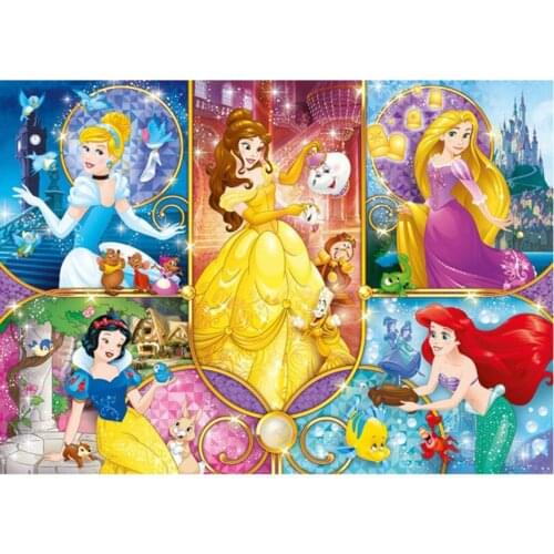 Disney Diamond Embroidery Mosaic Mermaid Princess 5D Diamond Painting Cross Stitch Kits Full Square/Round Home Decor Kids Gift