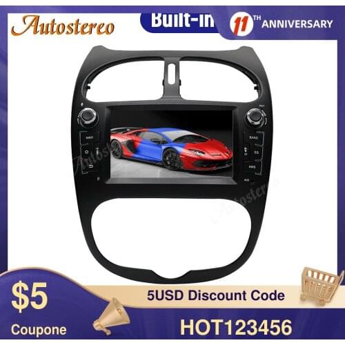 For Peugeot 206 2000-2016 4 + 128GB Android 10.0 Car GPS Navigation Carplay Auto Radio Multimedia Player Tape Recorder Head Unit