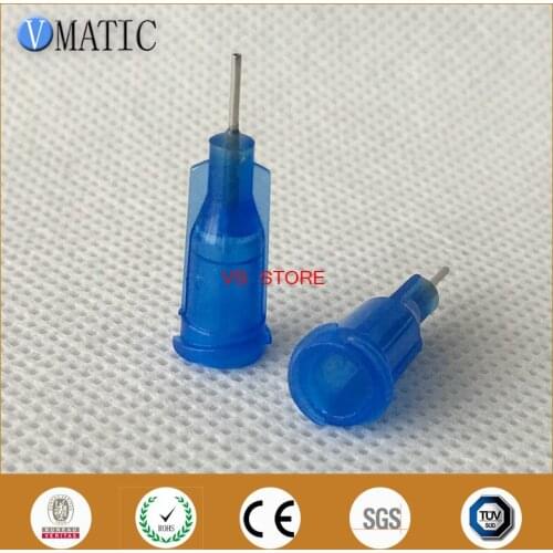 Free Shipping Blue Color Quality 100Pcs 22G 0.25'' Stainless Steel Needle Tip Dispensing Screw Syringe Needle Tips 1/4 Inch