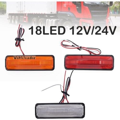 2Pcs 18LED Car Truck Side Marker Lights Car External Lights Signal Indicator Lamp Warning Tail Light 3 color Trailer Lorry