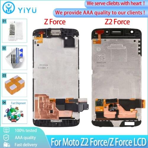For Motorola Moto Z2 Force LCD Display For Motorola Moto Z Force LCD Touch Screen AMOLED Digitizer Replacement With Burn-Shadow