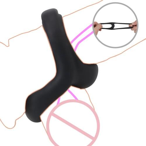 Delay Ejaculation Penis Enlargement Dual Ring for Men Penis Ring Soft Silicone Sex Toy for Couple Cock Ring