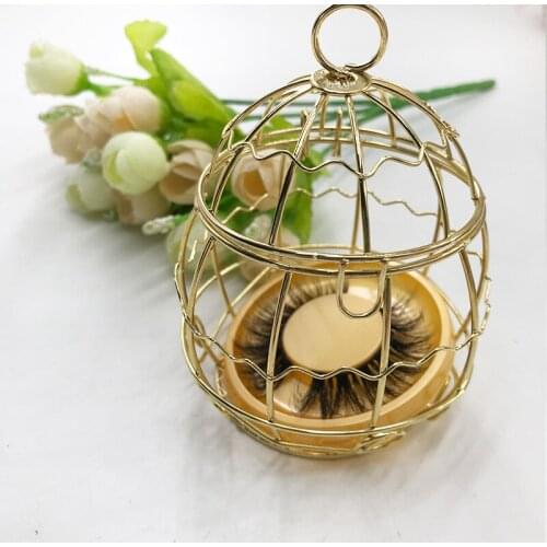 Birdcage Shape Lash Cases For 8mm-30mm False Eyelashes Chinese Style Eyelash Boxes Custom Label Accept