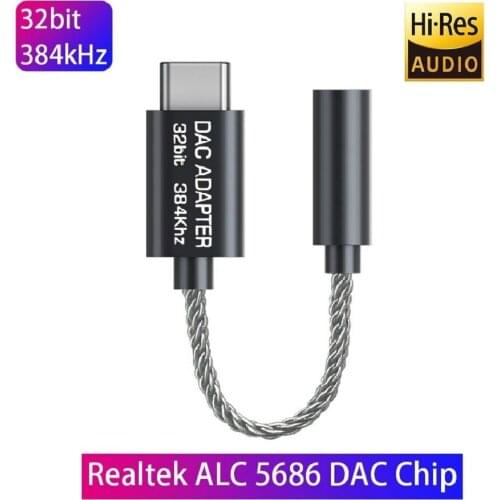 HIFI DAC Earphone Amplifier USB C Headphone Jack Audio Adapter Type C To 3.5mm Digital Decoder AUX Converter for Samsung Huawei