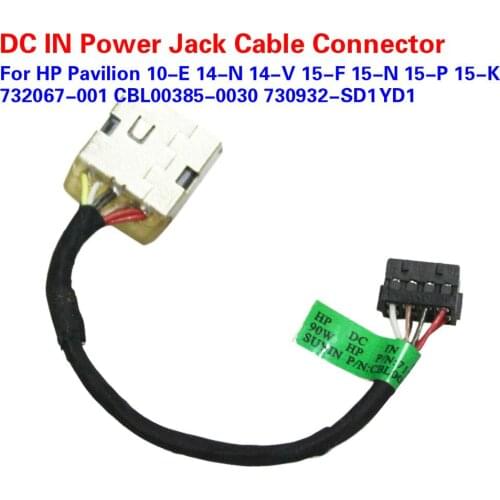 For HP Pavilion 10-E 14-N 14-V 15-F 15-N 15-P 15-K DC IN Power Jack Cable Connector 732067-001 CBL00385-0030 730932-SD1 YD1