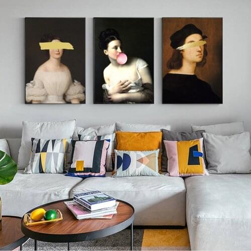 Classic Girl Women Cover Balloon Art Canvas Print Oil Painting Vintage Portrait Wall Picture Living Room Home Decoration Poster
