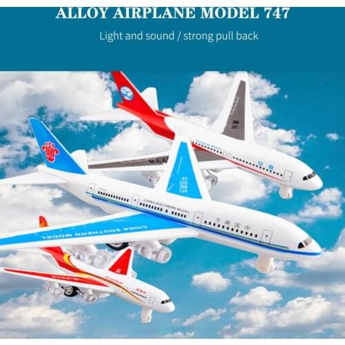 Airplane Model Lighting Effect Sounding Pull-back Passenger Plane Model Toy for Outdoor