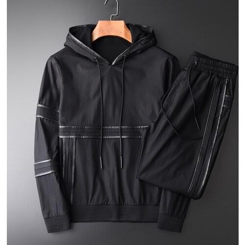 New Male Jacket Three-dimensional Cutting Leather Setting 2-piece Hooded Jacket Men Youth Autumn New Slim Fit Man Jackets