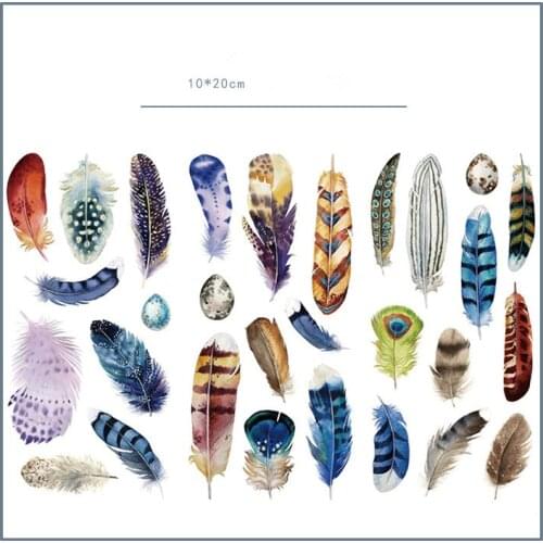 3pcs/lot Beautiful feathers Journal Decorative Stickers set Scrapbooking Stick Label Diary Japanese Stationery Album Stickers