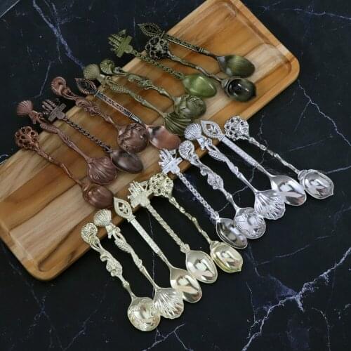 Set of 5 Coffee Spoons Cocktail Mixing Drinks Appetizer Kitchen Dinning Bar Ice Tea Spoon Creative Vintage Tableware