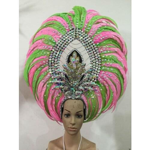 Feather clothing Stage performance catwalk carnival Headdress flower pubs party Mens wear womens clothing