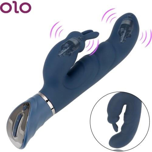 OLO Dual Vibration Rabbit Vibrator Vagina Clitoris Stimulator G-spot Dildo Vibrator Female Masturbator Sex Toy for Women