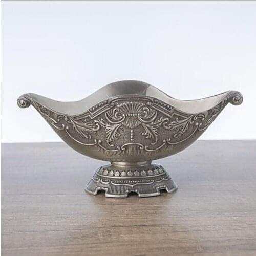 Wholesale/ retail retro small metal fruit tray small plate fruit stand snack plate dry fruit tray for table decoration