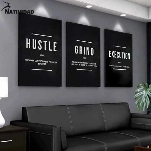 Poster Inspiring Tex Minimalism Decorative Wall Art Modern Black and White Motto Canvas Painting Living Room Study Home Decor