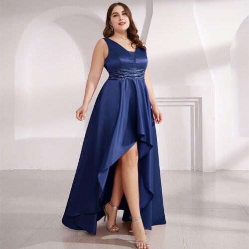 Simple V-Neck Evening Dress Bling Empire Sleeveless Elegant Ruffles A-Line New Floor-Length Plus Size Women Formal Gowns D929