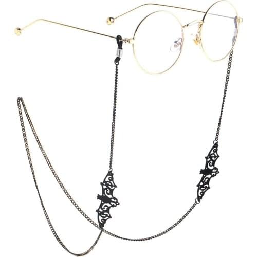 Black Bat Glasses Strap Sunglasses Chain Lanyard Accessories Metal Spectacle Hanging Rope