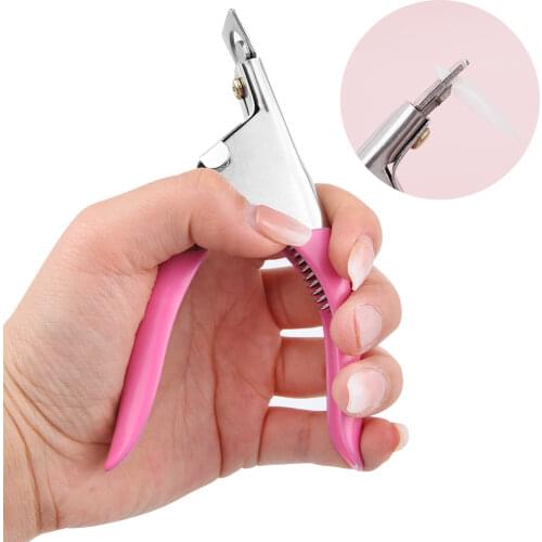 Professional Fake Nail Clipper Stainless Steel Type U Tips Edge Cutters Acrylic Gel French False Nail Art Trimmer Manicure Tools