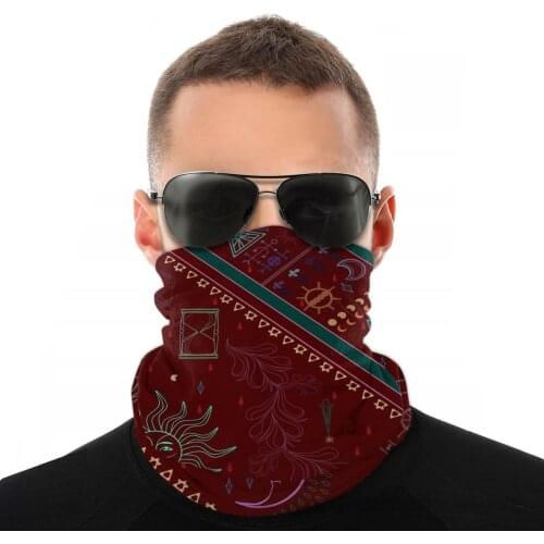 Pyramid Scarf Half Face Mask Unisex Halloween Tube Scarf Tubular Bandanas Protective Headband Outdoor Camping