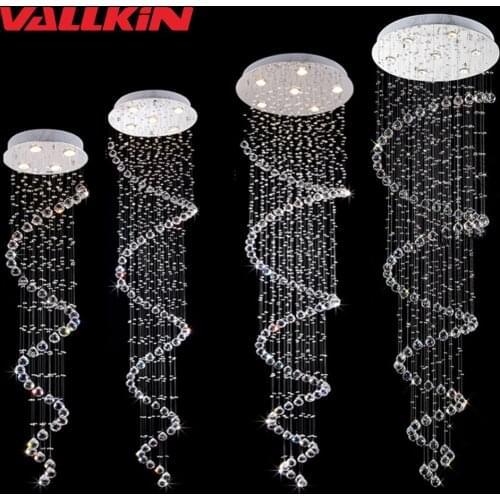 Modern Chandelier New Hot Sale Luxury Clear Crystal Chandeliers Lighting Ceiling Lamp Fixtures for Indoor Dining Stairs Hallway