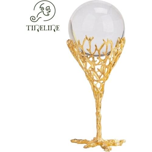 Statue Figure Ornaments Decoration Sculptures The Room Figurines For Interior Nordic Minimalist Modern Iron Crystal Glass Ball