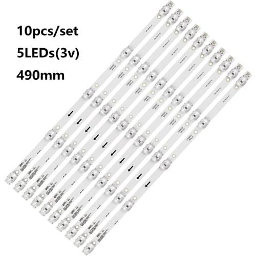 LED Backlight strip 5 lamps For Akai 55'' TV JS-D-JP55EU-051EC (70317) 01EC E55EU/EP1000 MCPCB 490.0 15.0 1.0T