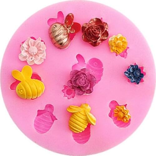 DIY glue dropping bee flower modeling sugar silicone mold candy chocolate cake decoration tool