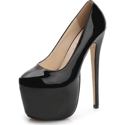 Women Shoes Spring/Autumn Sexy Wedding Round Toe Woman Pumps Platform Very High Heel Pumps Candy Color Stilettos