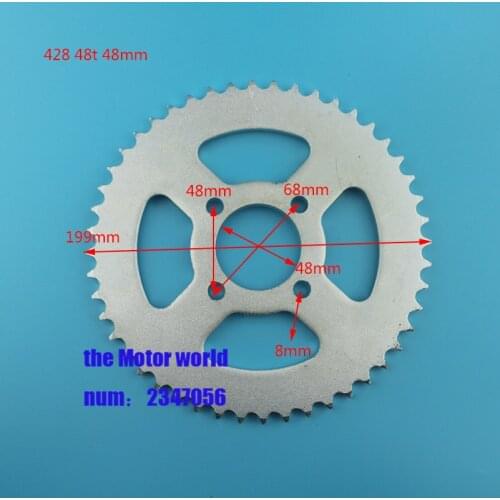 Aluminum 428 48T Tooth 48mm Rear Chain Sprocket fit ATV Quad Pit Dirt Bike Buggy Go Kart Motorcycle