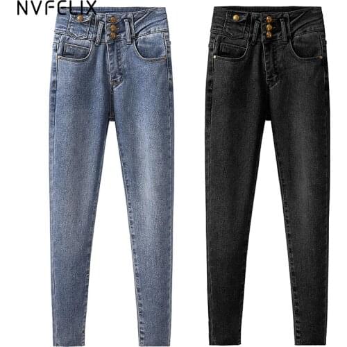 High Waist Women Jeans 2021 Spring Femme Straight Pants Dark Blue Vintage Casual Streetwear Y2K Classic Versatile Denim Trouser