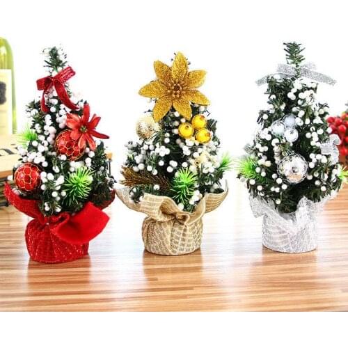 1pcs 23cm Mini Christmas Tree Christmas Ornaments Desktop Window Office Family Christmas Tree Potted Holiday Gift Ornaments