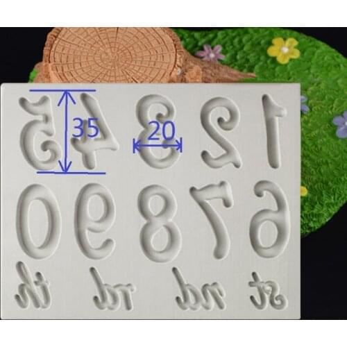 1PCS Number Letters Chocolate Candy Custom Silicone Mold Fondant Cake Border Decoration Silicone Mold For Birthday Party