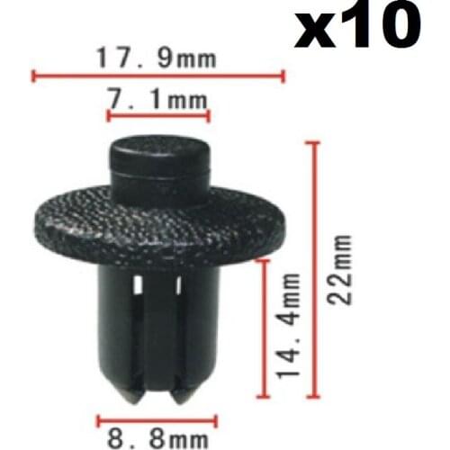 10pcs For Honda Nylon Trim Rivet Retainer Clip OEM / Engine protection plate buckle