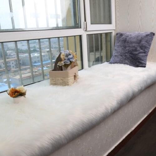2019 New Sheepskin Plain Fur Skin Fluffy Bedroom Faux Wool Mats Washable Artificial Textile Area Rectangle Rugs Hairy Carpets