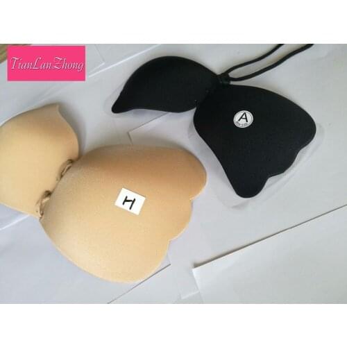 2020 HOT SALE Big Size S Women Silicone Adhesive Lace Up Stick On Gel Push Up Strapless Invisible Bra Backless