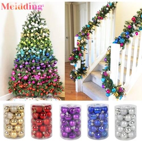 24/34pcs Christmas Tree Balls Xmas Decoration Christmas Party Home Decor Hanging Ornaments Xmas Balls Navidad Decoration Noel